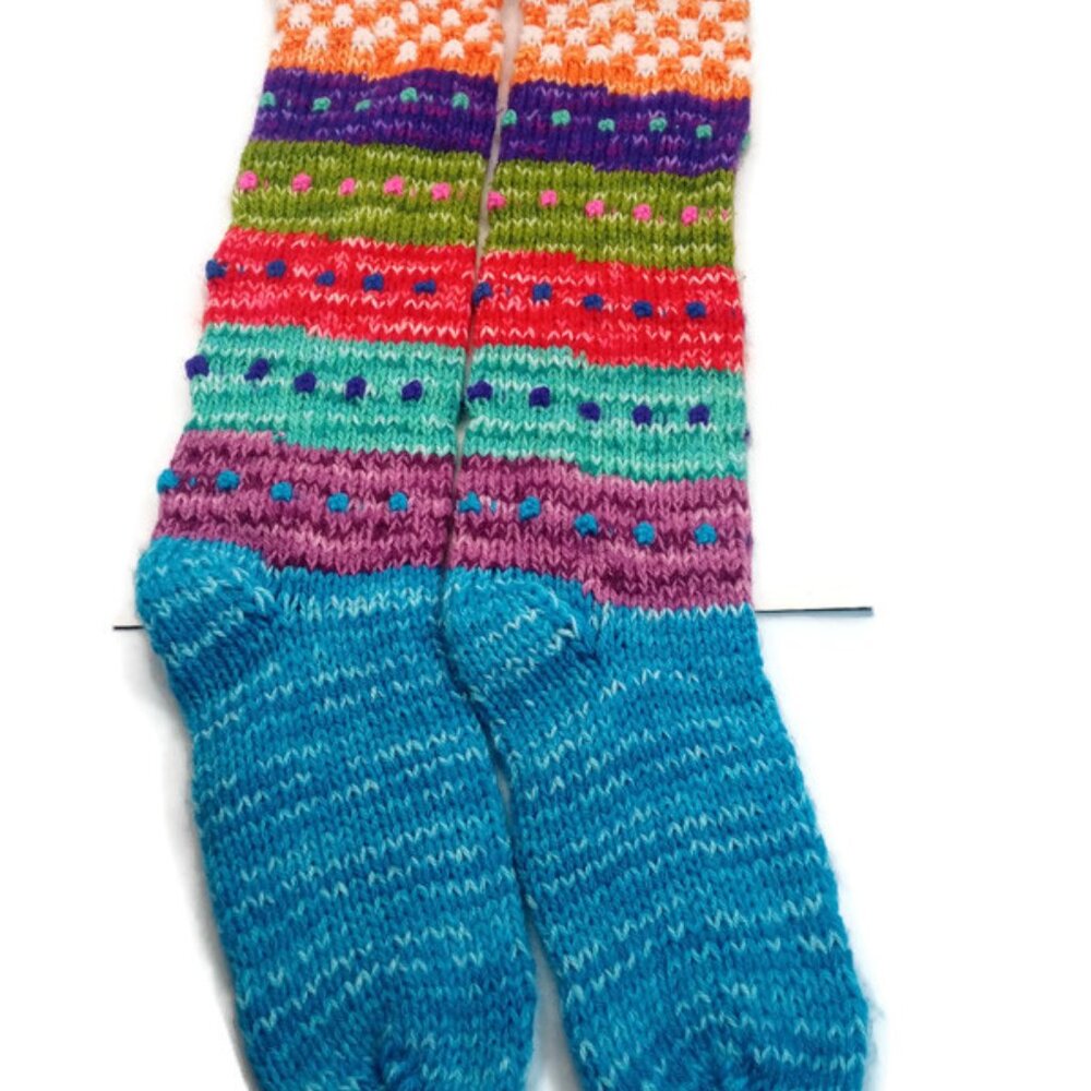 Unisex Stockings Woven Wool Dyed Natural Plants Cusco